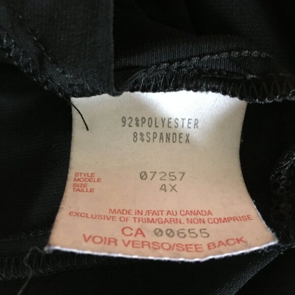 Vintage Canadian Made Penningtons Black 3/4 Sleeve Front Tie Top - Picture 11 of 16